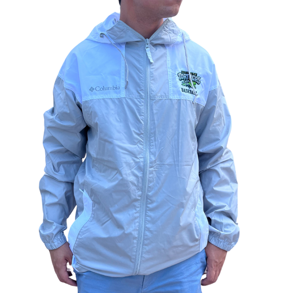 WHITE & GRAY COLUMBIA WINDBREAKER